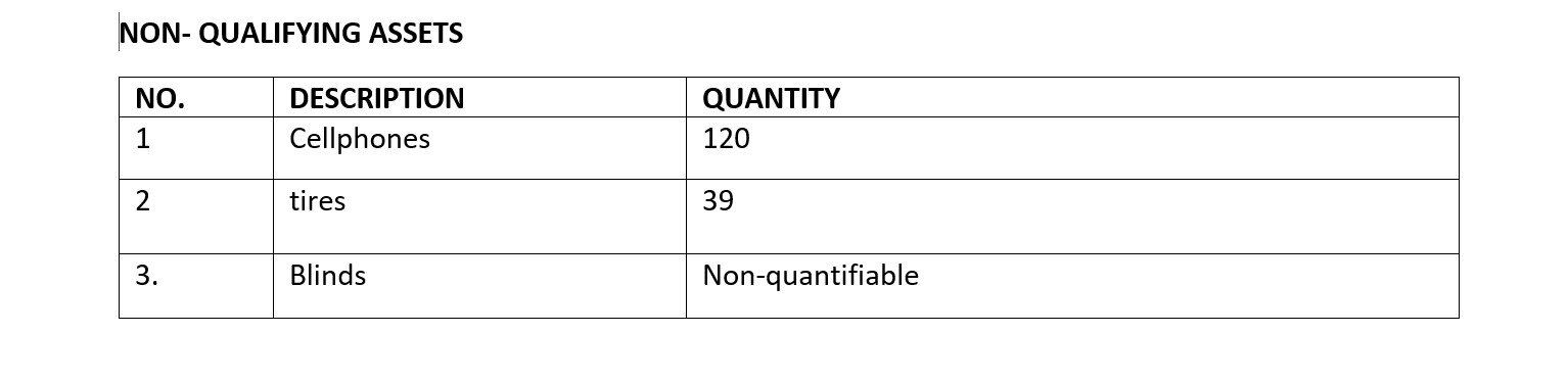 Non-Qualifying Assets